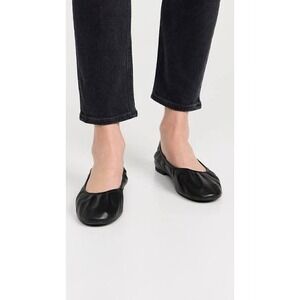 Tory Burch Black Leather Eddie Ballet 2.0‎ Flats Women's Size 5.5 New With Tags